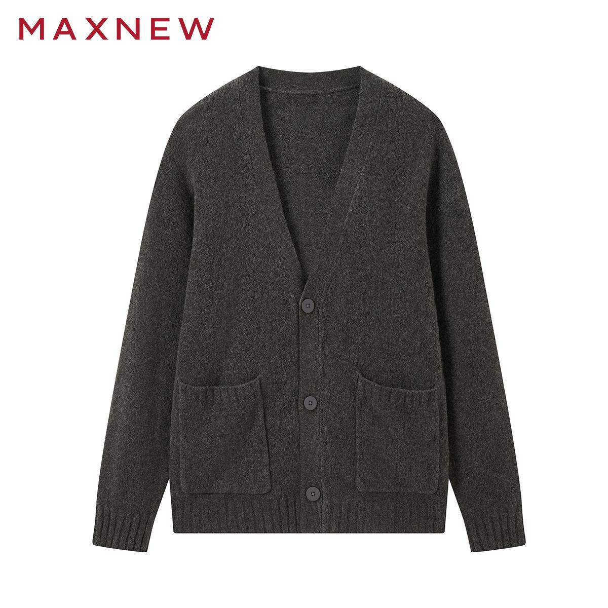 【毛衫】时尚双口袋开襟毛衫1N4112508