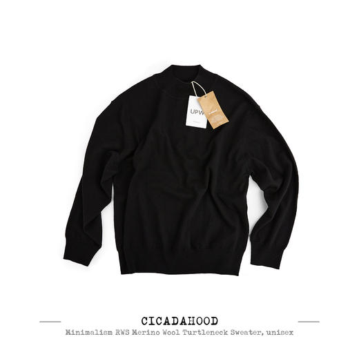 Cicadahood极简RWS美利奴羊毛高领套头针织衫 无性别 商品图2