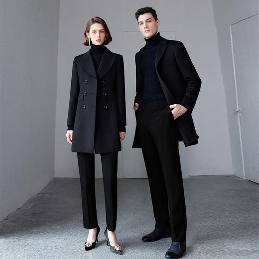 IWY/冬季物业工作服羊毛大衣女商场酒店行政前台接待黑色ND9019-1+HD9019 商品图1