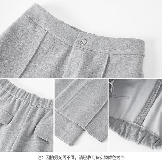 【商场同款】CNT4071“格雷灰糯米裤” 宽直筒裤 前中立体线设计视觉显瘦 后松紧腰轻松舒适 拉绒雪尼尔弹力面料 不紧绷易打理 商品图9