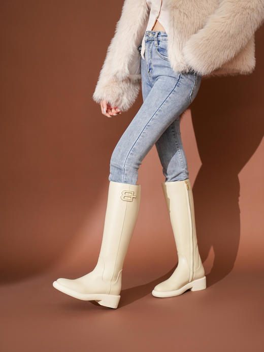 豪麟名鞋BALDININI女鞋长靴牛皮革D5B028N白色 商品图2