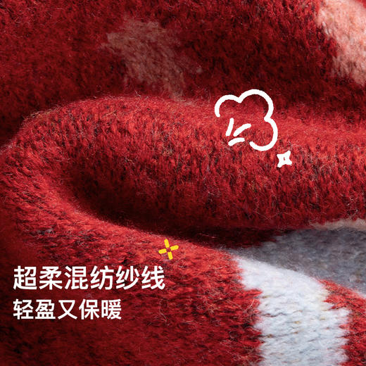 likeuu儿童红色扑扑鸟围巾帽子披肩锦鲤女童本命年新年ZY 商品图1