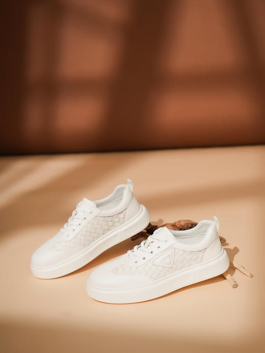 豪麟名鞋奥莱迪嘉男鞋休闲鞋牛皮革DJMMA42MX009白色  原价1960元 商品图2