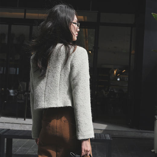 【顺丰包邮】83130 洛诗琳秋冬新款韩版气质百搭v领小香风外套女01016 商品图4