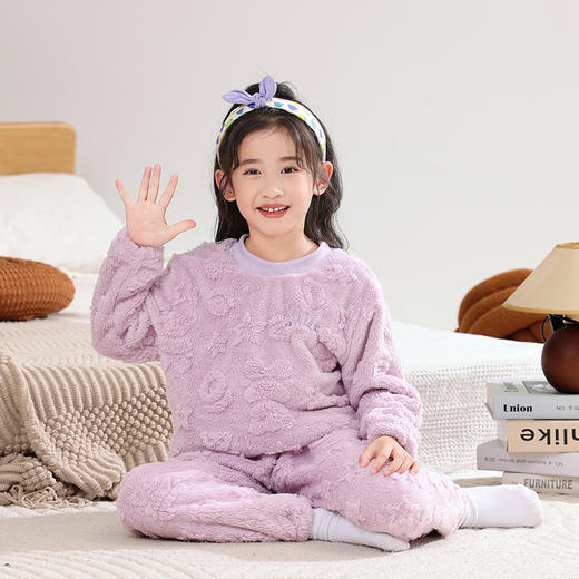 【YW】无忧购儿童韩系可爱卡通小熊法兰绒睡衣套装（截单后7天发货)25年清仓捡漏 商品图8