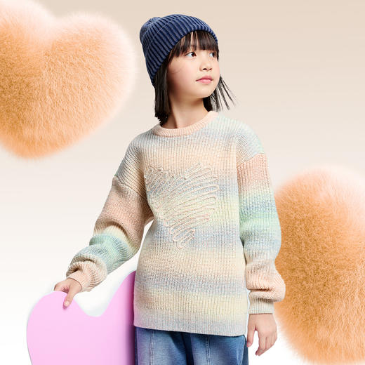 女童圆领针织衫冬季新款安奈儿童装EG444596 商品图1