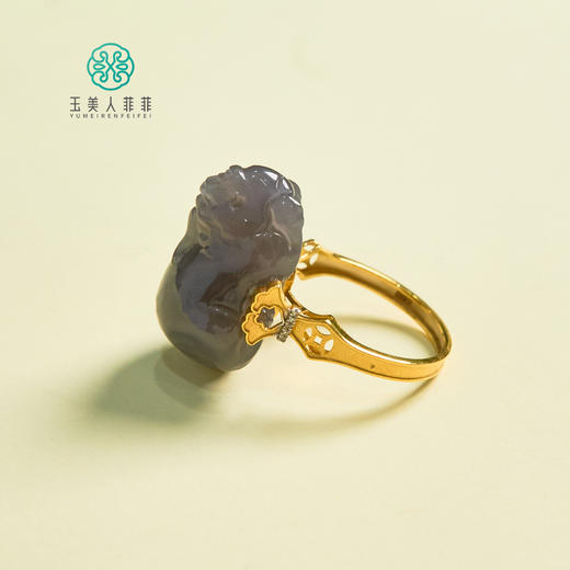 18K和田玉貔貅戒指 商品图0