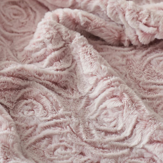 自然醒兔毛大马士革曼塔玫瑰系列盖毯毛毯欧式肌理感立体刷花兔毛绒毛毯秋冬加厚午睡毯高端沙发毯盖毯MT 商品图3