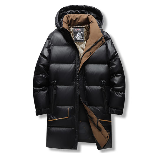 【特大码】【可拆卸帽】【新款DBW】大依优型大码中长款防风黑金羽绒服鸭绒外套休闲胖子大码男休闲宽松加肥加大上衣 商品图0