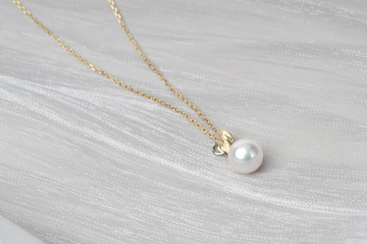 「镜像 」珍珠14k白金黄金项链 商品图1