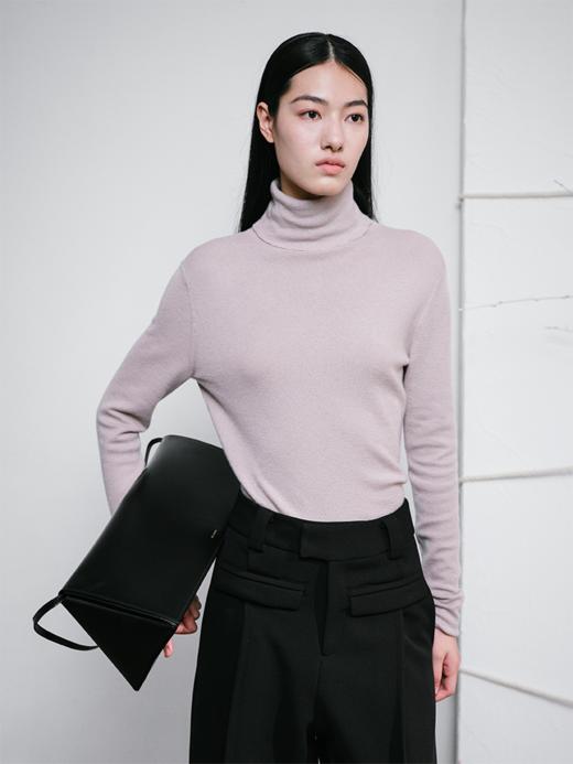 LIYIHAN 24秋羊绒高领合体羊绒衫宽松套头保暖打底衫软糯慵懒百搭 商品图2