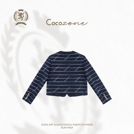 COCO ZONE 秋冬设计感条纹外套圆领长袖上衣CC2D2429 商品图1