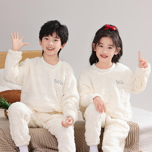 【YW】无忧购儿童韩系可爱卡通小熊法兰绒睡衣套装（截单后7天发货)25年清仓捡漏 商品图6