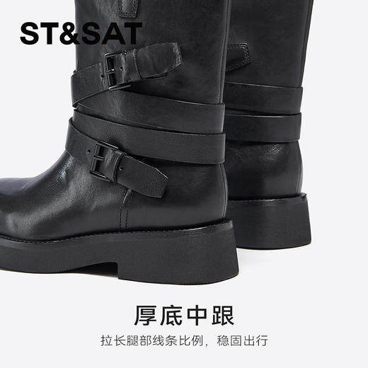 星期六复古时髦条带扣饰短靴SSC4116393 商品图9