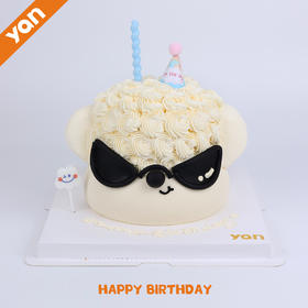 卷发拽酷小狗蛋糕