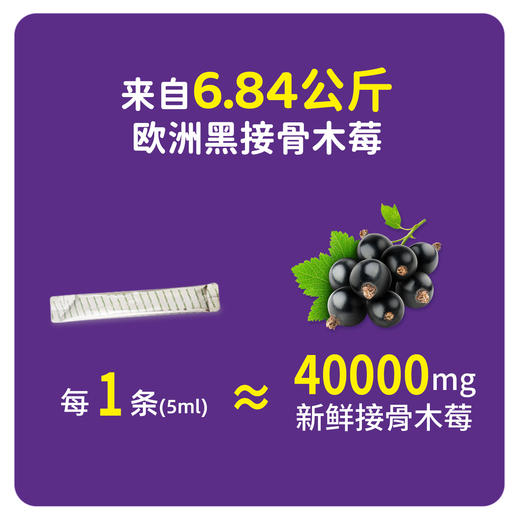 ¹大组合多送【袋装液体接骨木莓葡聚糖】接骨木莓+葡聚糖+艾比可 新西兰进口 5ml*30条/盒CF01- CRMM-CYYX 商品图3