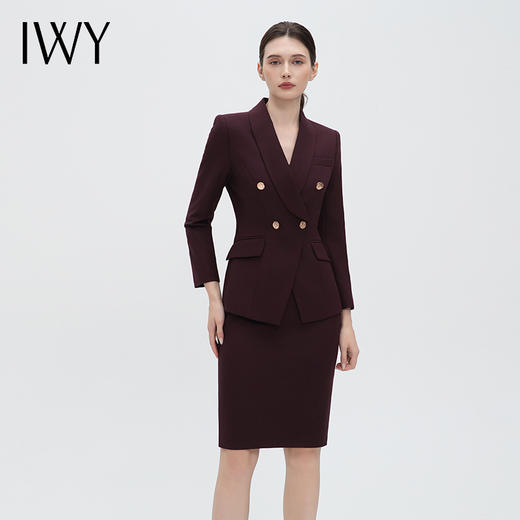 IWY/高端干练安可拉红西装套裙高级白领女总裁商务工作西服两件套CS14105 商品图0