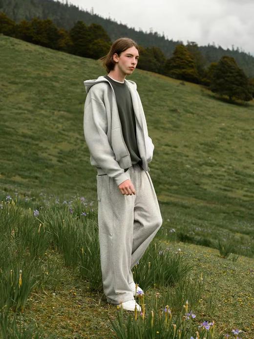 Evistub/E-4QCK736/340G重磅双褶阔腿抓绒卫裤 商品图2