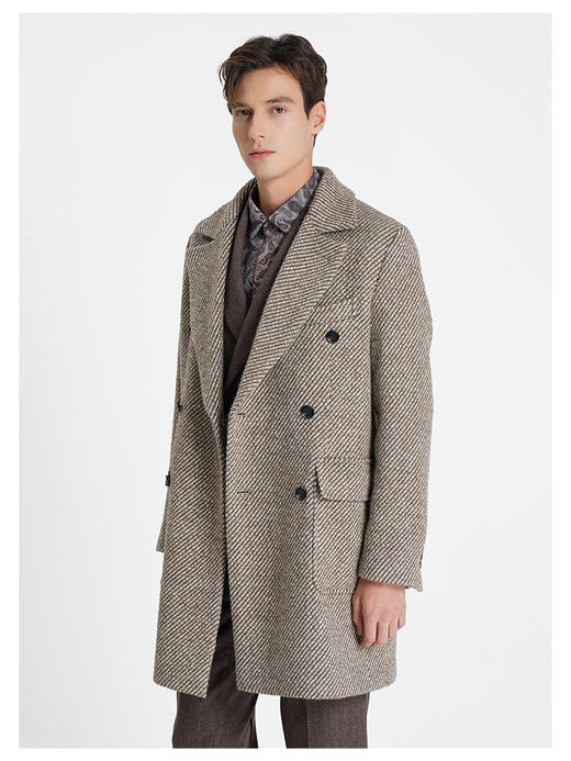 callisto大师系列卡其色意大利羊毛大衣 商品图3