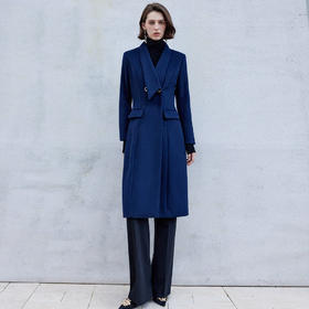 IWY/秋冬职业毛呢大衣女长款售楼处工作服酒店前台接待呢子外套毛C2147