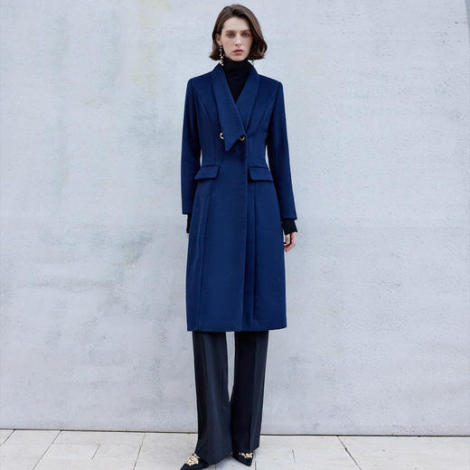 IWY/秋冬职业毛呢大衣女长款售楼处工作服酒店前台接待呢子外套毛C2147 商品图0