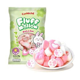 可尼斯CORNICHE 香草味猫爪心形棉花糖 118g/袋