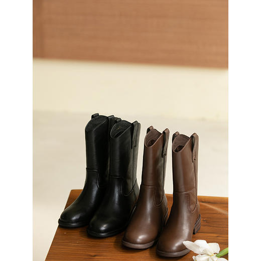 牧衣游 真皮长筒靴保暖舒适百搭 梨茉【不支持会员折】 商品图1