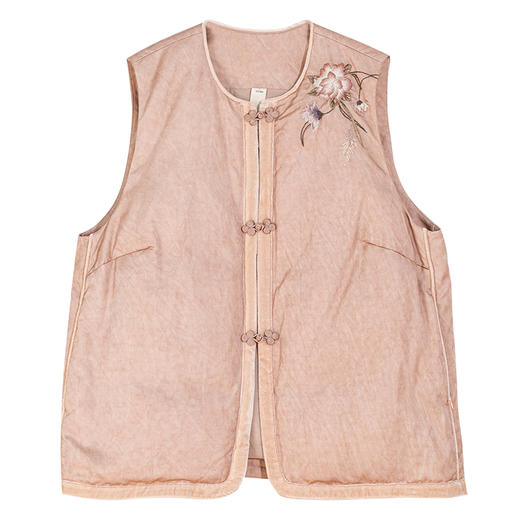 牧衣游原创 炒色丝棉刺绣羽绒马甲 限量福利款 喜柠 不支持会员折 商品图4