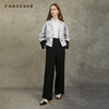 Famecoco范可儿直筒宽松休闲裤国风盘扣松紧腰长裤FAC6GA009 商品缩略图4