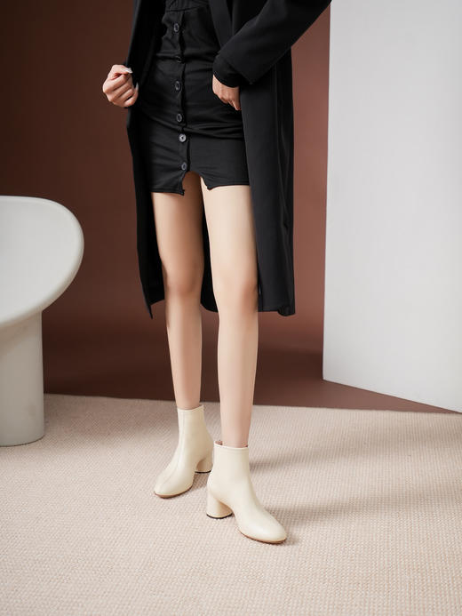 豪麟名鞋AGL女鞋短靴羊皮革AG140602N白色 商品图2