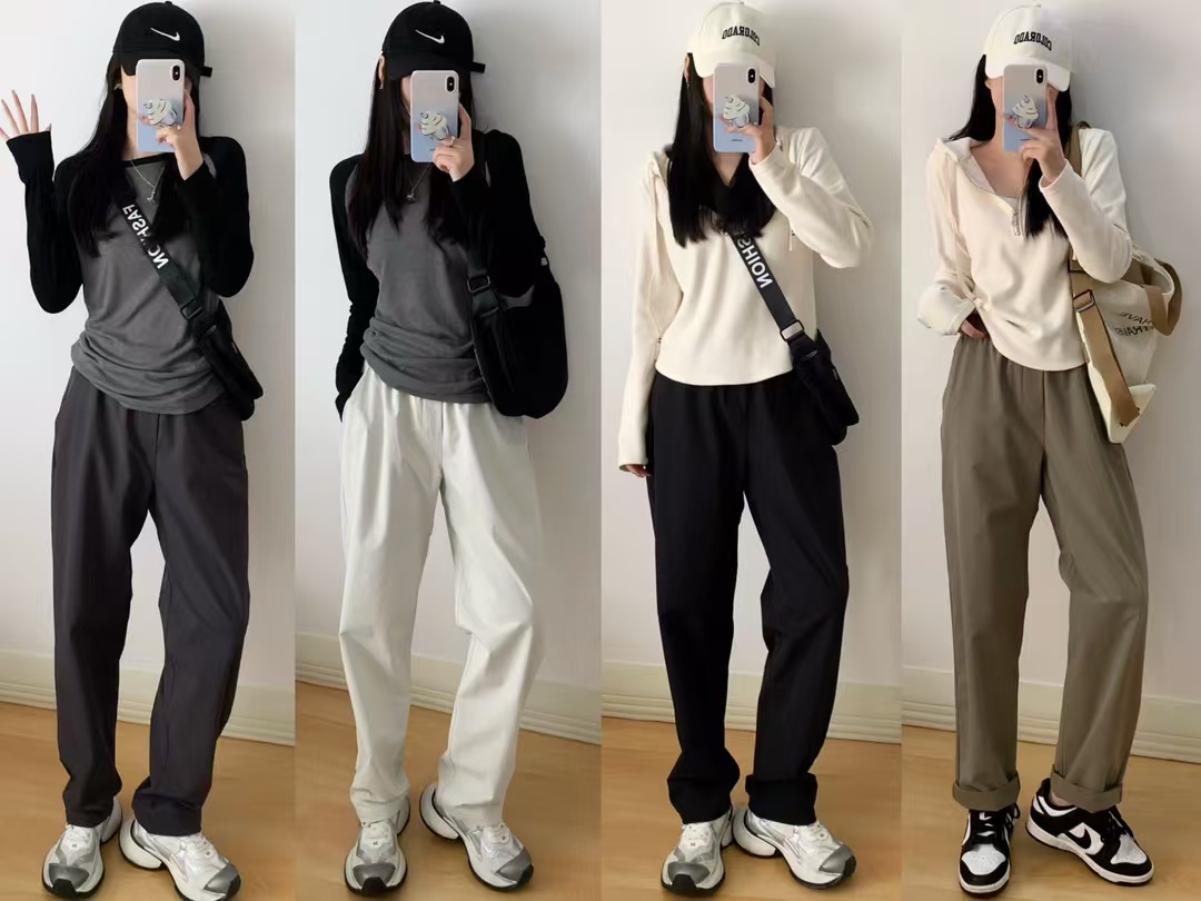 贸易公司渠道独家正版面料，原标原吊牌💥妈生品质【lu家男女同款梭织裤】✅高支高密双面材料，防风防泼耐脏污，内里爽滑不粘身✅裤管有松量修饰腿型，显瘦藏肉，不裹腿不紧绷