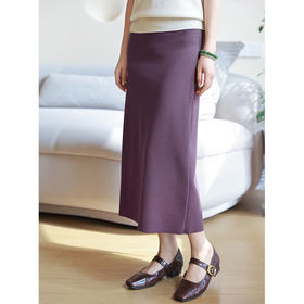 口碑* 通勤百搭裙 羊毛混纺后开叉半身裙