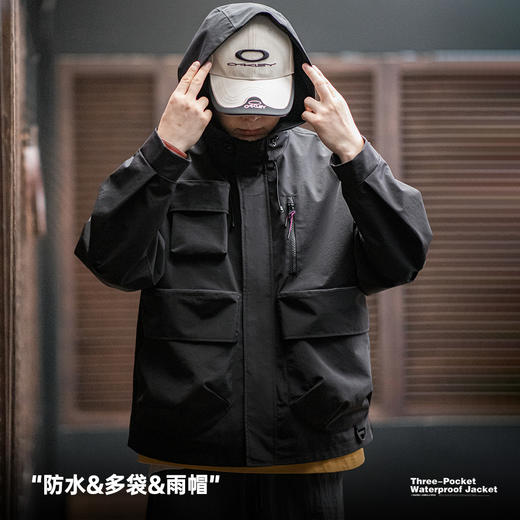 工装优选美式休闲多口袋机能连帽夹克户外宽松廓形运动外套男秋季 商品图3
