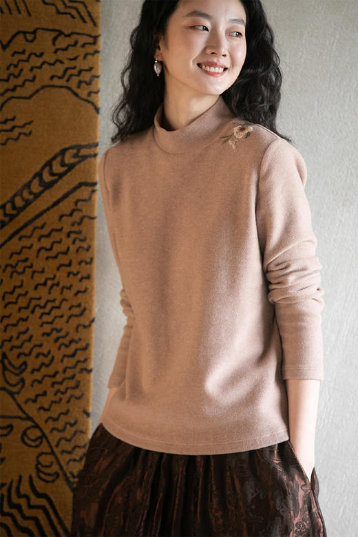 牧衣游原创 刺绣绒感套头衫----旷野 商品图5