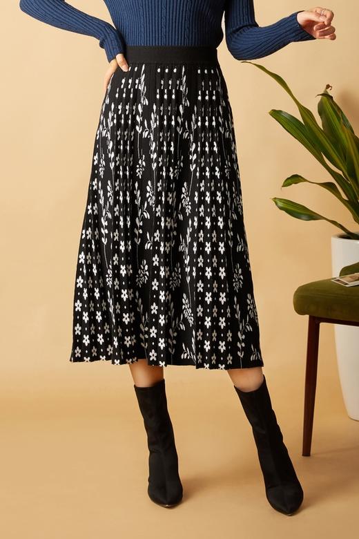 Le Malene 白色碎花图案针织半裙 10563 商品图0
