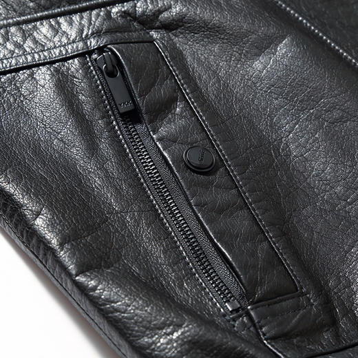 【真皮DSZ】大依优型大码立领皮牛皮夹克外套休闲简约大号皮夹克真皮皮草加肥加大 商品图2