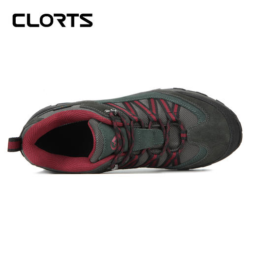 【199秒杀！】洛弛红低帮反绒皮轻量化防水徒步鞋3D033 商品图1