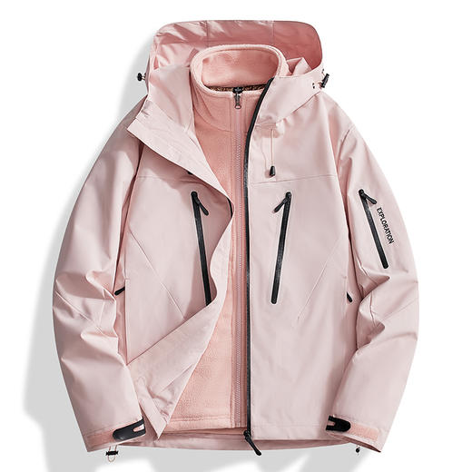 【精选】01E STATION三合一防风防水防污石墨烯内胆黑金工艺冲锋衣（11色可选） 男女同款百搭外套777 商品图9