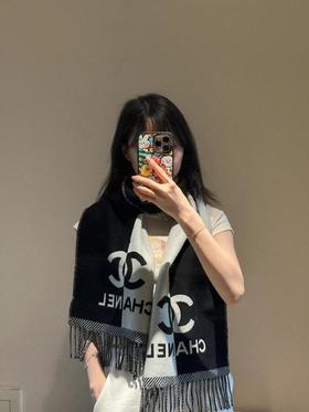 香奈儿双面拼色提花围巾（AN）
