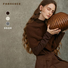 Famecoco范可儿文艺风半身裙羊毛针织衫外搭三件套FAC6EA008