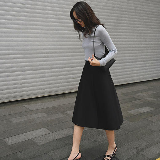 【顺丰包邮】82508 洛诗琳*丝毛赫本风高腰显瘦中长款半身裙03019 商品图1