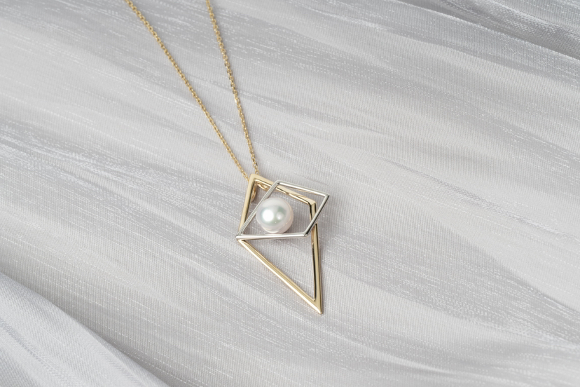 「镜像.菱」Akoya珍珠14k项链