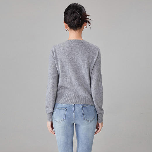 【hrf】全新升级【铂金会员551/天猫739/差价188】(11822) 洛诗琳秋冬新款重工花卉链条刺绣百搭羊绒混纺针织开衫 商品图4