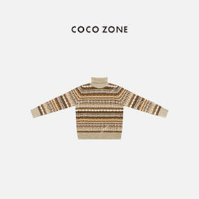 COCO ZONE 秋冬复古立领长袖设计感毛针织衫CC2D2543