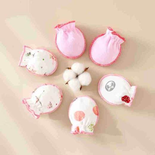 新生儿手套婴儿防抓手套0-6个月纯棉a类防抓脸小手套宝宝秋季手套 商品图0