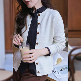 福利款！！无缝一体彩点纱线针织开衫