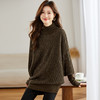 CC-JDS-8878半高领针织衫女秋冬2024新款蝙蝠袖毛衣打底衫女宽松洋气显瘦上衣 商品缩略图2