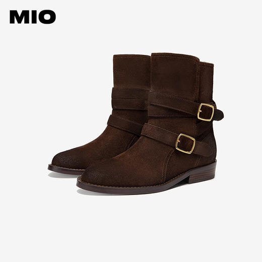 MIO米奥短款高级百搭马丁靴中筒厚底靴子女美拉德西部靴M245613902 商品图2
