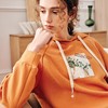OLrain欧芮儿法式杏色连帽卫衣女早秋2022新款慵懒风减龄印花上衣 商品缩略图5