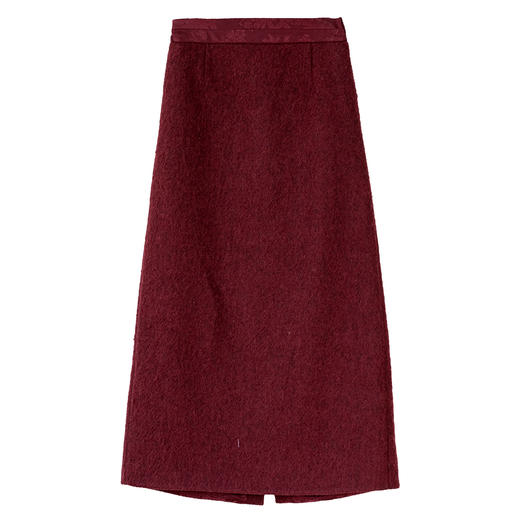 牧衣游原创 进口澳毛呢混纺半身裙女新款简约保暖百搭直筒裙 遇椿 商品图4